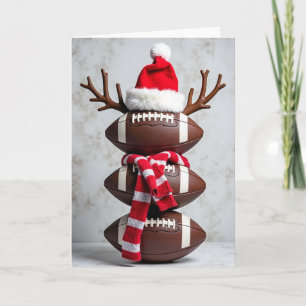 Cartão de Natal de Boneco de Neve de Futebol