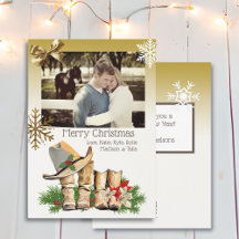 Cartão de Natal de Boots do Country e Western Cowb