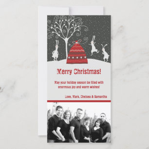 Cartão de Natal de Bunny Bunny Coelho de Neve 4x8