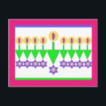 Cartão de Natal de cabeça para baixo de Hanukkah<br><div class="desc">Uma maneira,  esta é um Hanukkah Menorah. A outra maneira,  é uma floresta de árvores de Chrismukkah do Natal.</div>
