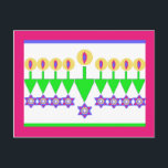 Cartão de Natal de cabeça para baixo de Hanukkah<br><div class="desc">Uma maneira,  esta é um Hanukkah Menorah. A outra maneira,  é uma floresta de árvores de Chrismukkah do Natal.</div>
