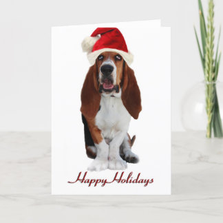 Cartão de Natal de Caça Basset