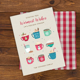 Cartão de Natal de Cacau Quente Não-Fotográfico Vo