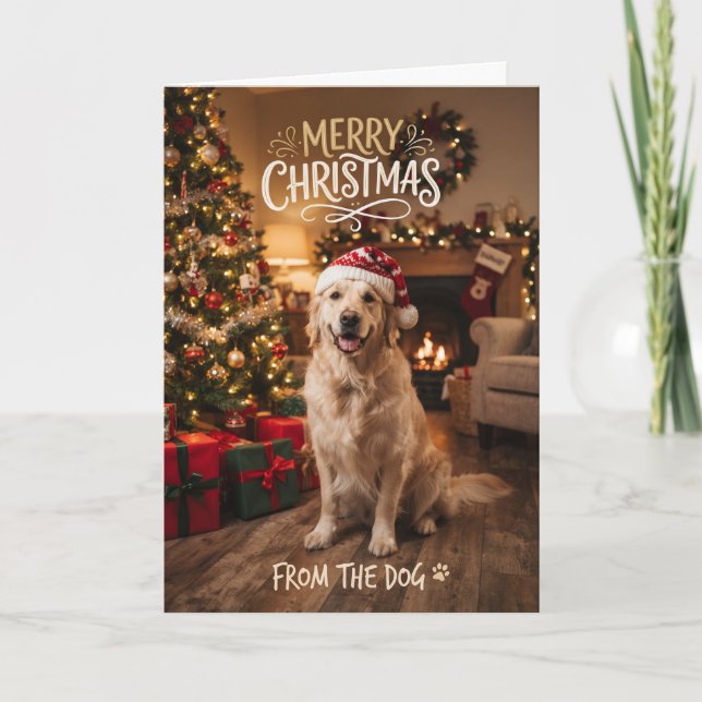Cartão de Natal de Cachorrinho da Perspectiva do C (Frente)