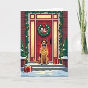 Cartão de Natal de Cachorro Brilhante