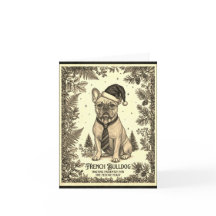Cartão de Natal de Cachorro Bulldog Francês em Est