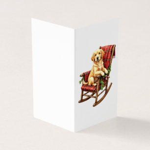 Cartão de Natal de Cachorro em Cadeira de Balanço
