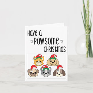 Cartão de Natal de Cachorro Pawsome
