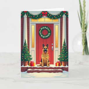Cartão de Natal de Cachorro Vibrante