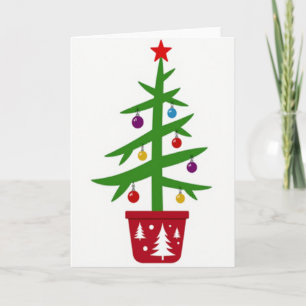 Cartão de Natal de Cacto de Natal em Desenho Anima