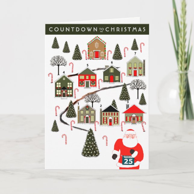 Cartão de Natal de Calendário Avançado (Frente)