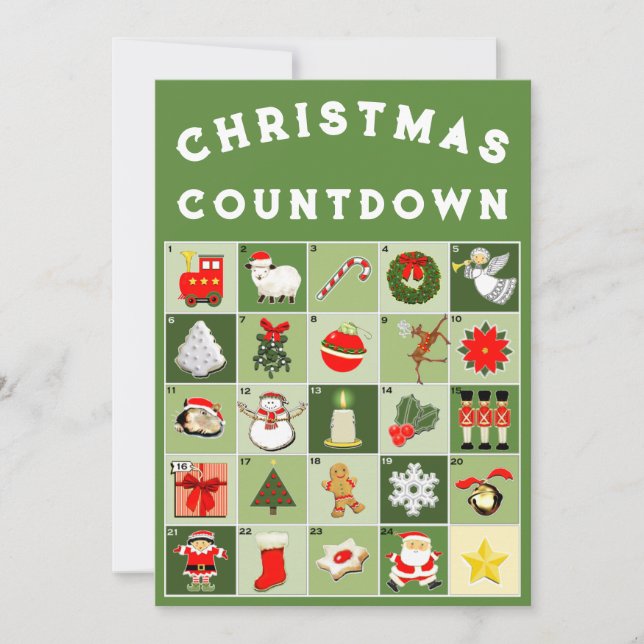 Cartão de Natal de Calendário Avançado (Frente)