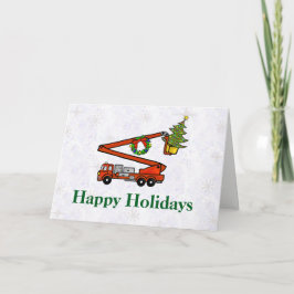 Cartão de Natal de caminhão de balde