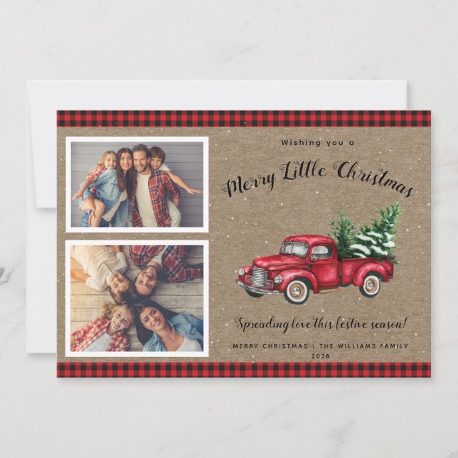 Cartão de Natal de Caminhão de Natal - Árvore 2 (Frente)