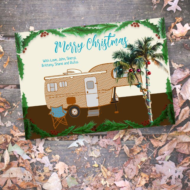 Cartão de Natal de Camping Fifth Wheel Flórida (Criador carregado)