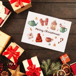 Cartão de Natal de canas de canas de água doce de