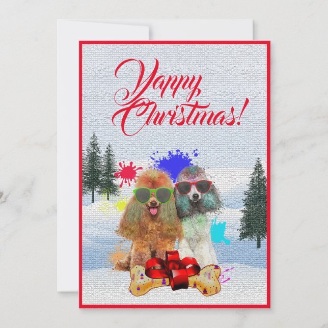 Cartão de Natal de Cão Engraçado Personalizável (Frente)