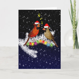 Cartão de Natal de Cardinal (insira sua própria me