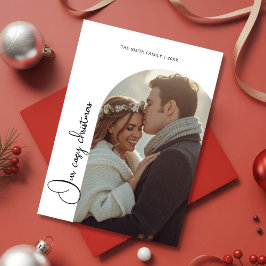 Cartão de Natal de Casal Férias Românticas