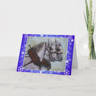 Cartão de Natal de Cavalo Percheron Draft