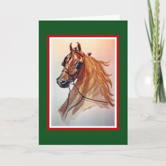 Cartão de Natal de Cavalo Saddlepurado (Frente)