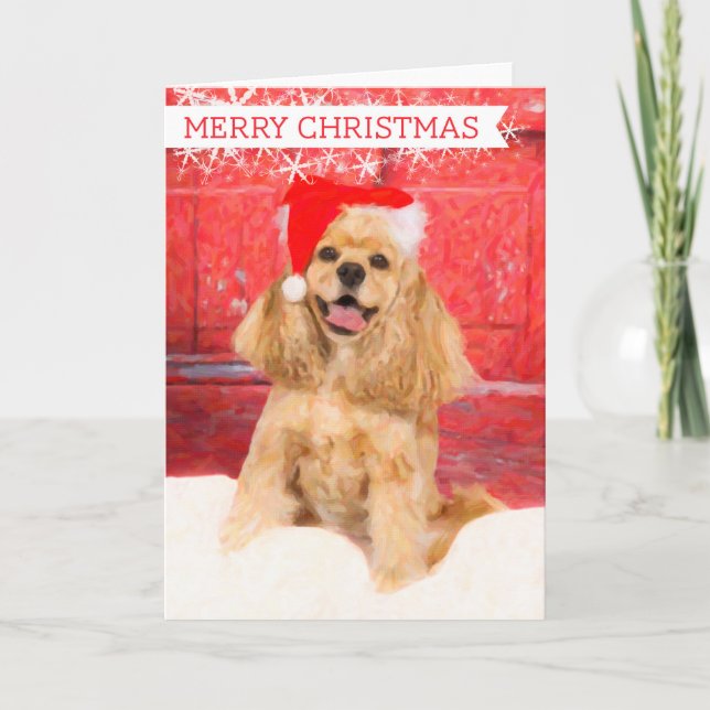 Cartão de Natal de cocker spaniel do americano (Frente)
