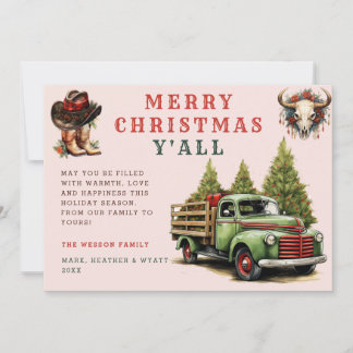 Cartão de Natal de Cowboy do Oeste em Aquarela