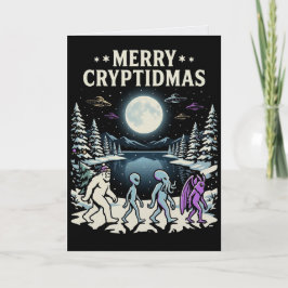 Cartão de Natal de Criptozoário Pé-grande Mothman