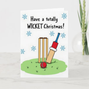 Cartão de Natal de Críquete Wicket