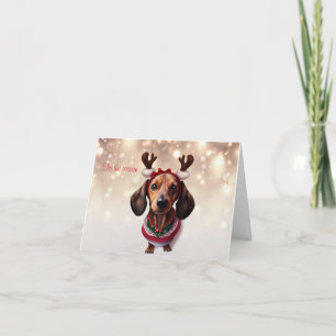 Cartão de Natal de Dachshund Rena