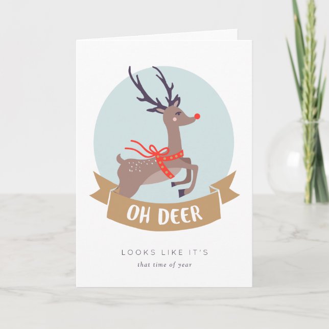 Cartão de Natal de Deer (Frente)