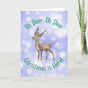Cartão de Natal de Deer O Natal de Deer está aqui