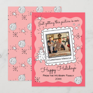 Cartão de Natal de Desenho de Portas Desenho de Mã