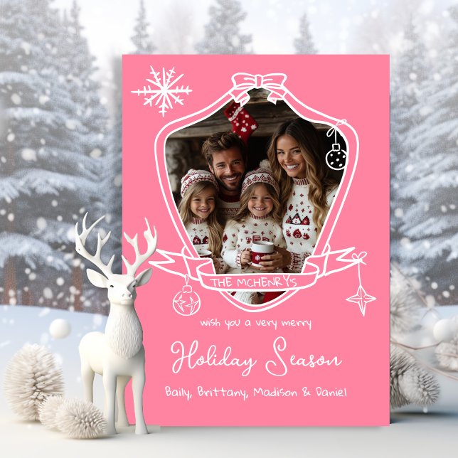 Cartão de Natal de Dobra Desenhada à Mão do arco (Criador carregado)