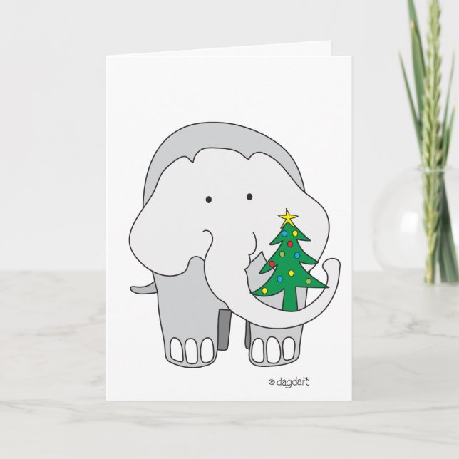 Cartão de Natal de Elefante (Frente)