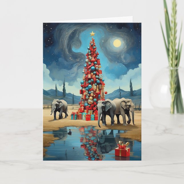Cartão de Natal de Elefante abstrato | Feriado Mod (Frente)