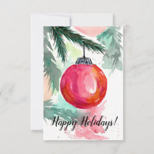 Cartão de Natal de Enfeites de natal Vermelho