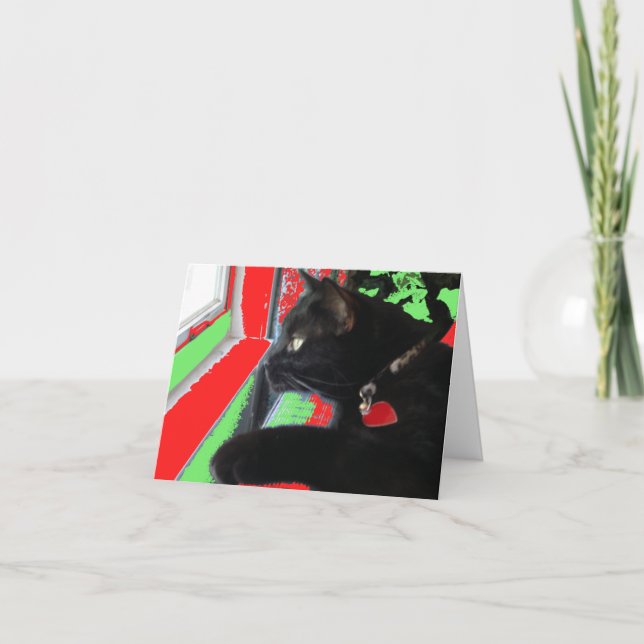 Cartão de Natal de espera do papai noel (Frente)