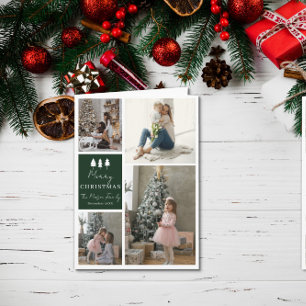 Cartão de Natal de Família com 4 Fotos Design Árvo