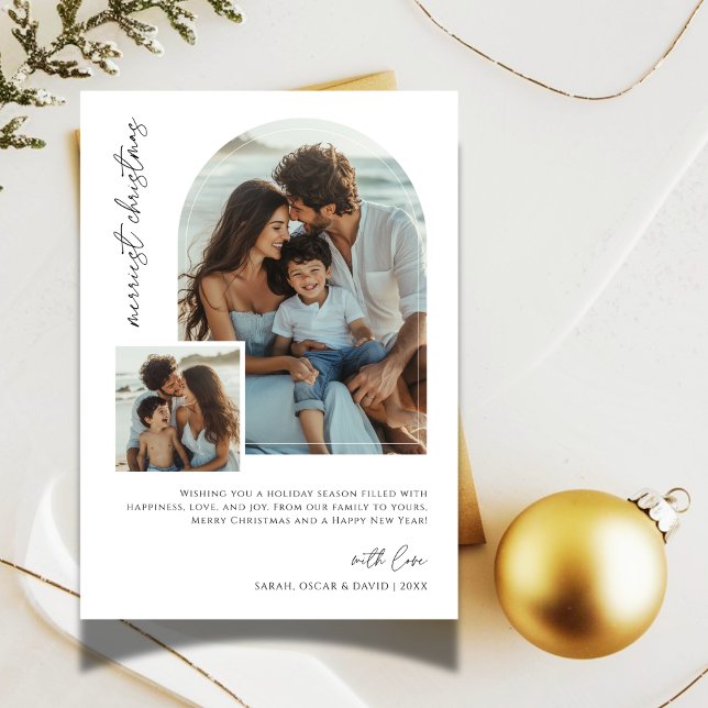 Cartão de Natal de Família com Arco de Natal Mais  (Criador carregado)