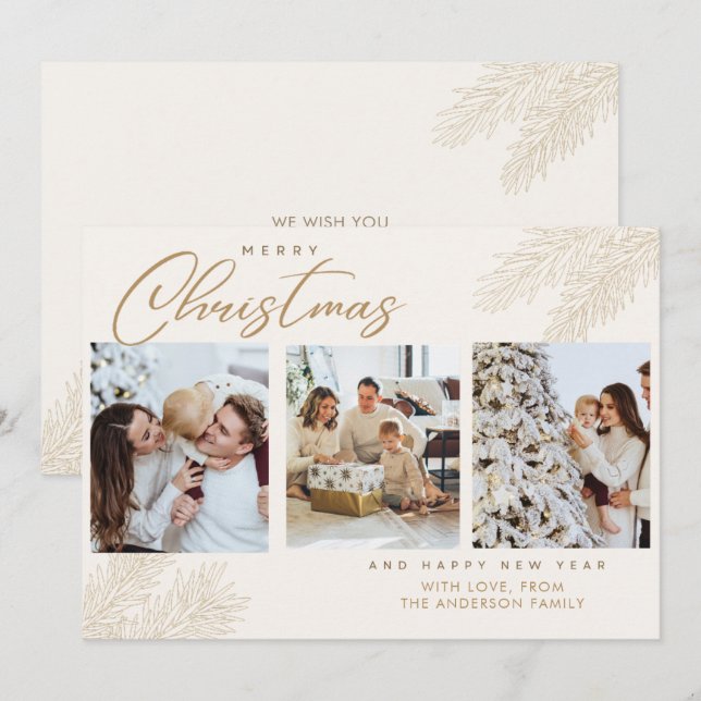 Cartão de Natal de Família Foto (Frente/Verso)