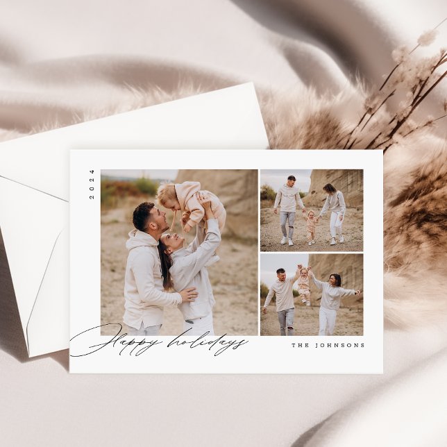 Cartão de Natal de Família Mínima de Feriado Feliz (Criador carregado)