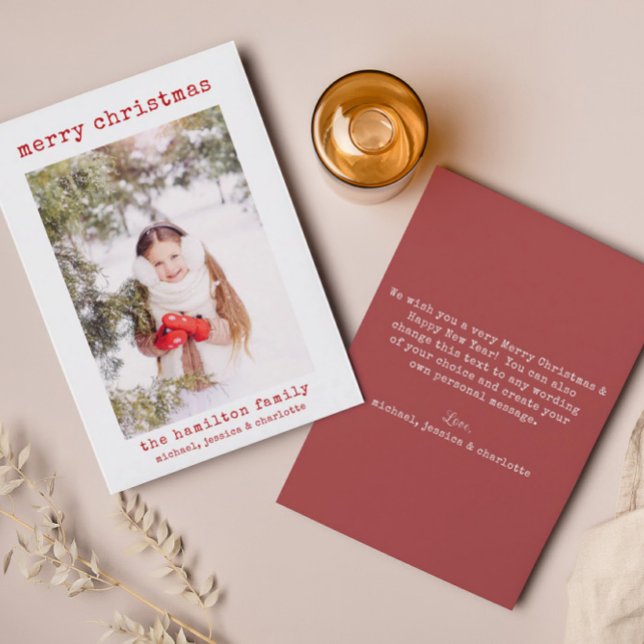 Cartão de Natal de Família Na moda minimalista (Criador carregado)