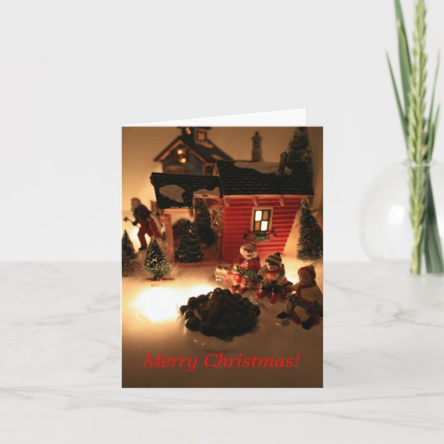 Cartão de Natal de Fazenda de papais noeis (Frente)