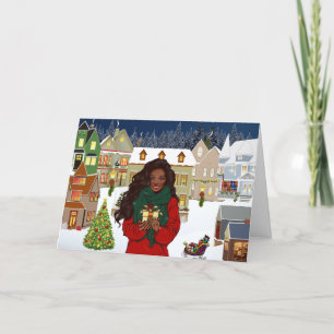 Cartão de Natal de Feliz Americano Africano