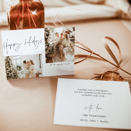 Cartão de Natal de Feliz Férias, Boho Modern