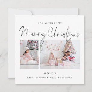 Cartão de Natal de Feliz Foto do Script 2 Moderno