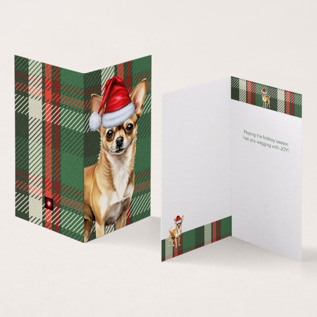 Cartão de Natal de Feriado de Chihuahua Dog (Interior e exterior)
