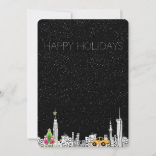 Cartão de Natal de Feriado de Desenho de Nova Cid