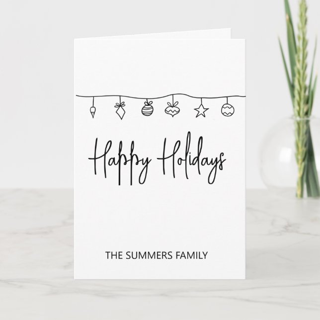 Cartão de Natal de Feriado Simples (Frente)